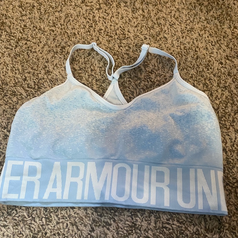 Blue under armor sports bra